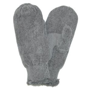 Isotoner Chenille  Suede Palm Knit Mittens Gray NEW